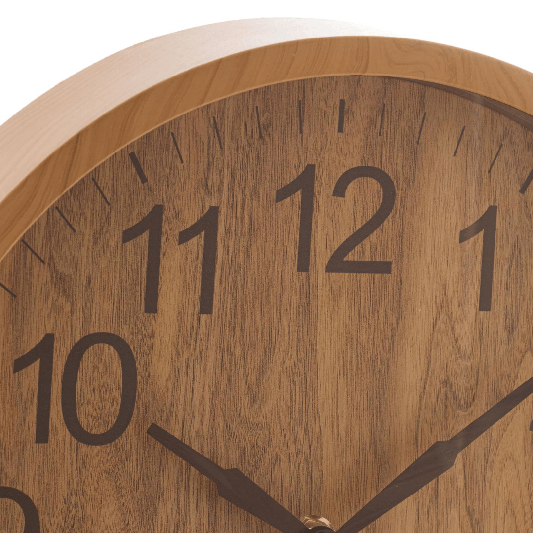 Relógio de Parede Wood Estilo Madeira Bambu 25,4cm - Ela Decora