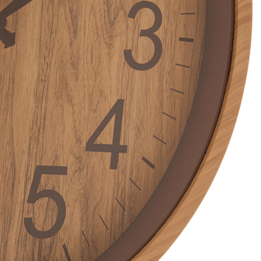Relógio de Parede Wood Estilo Madeira Bambu 25,4cm - Ela Decora
