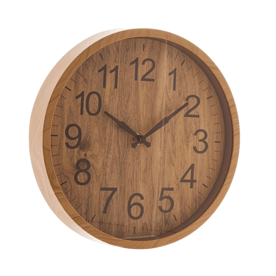 Relógio de Parede Wood Estilo Madeira Bambu 25,4cm - Ela Decora