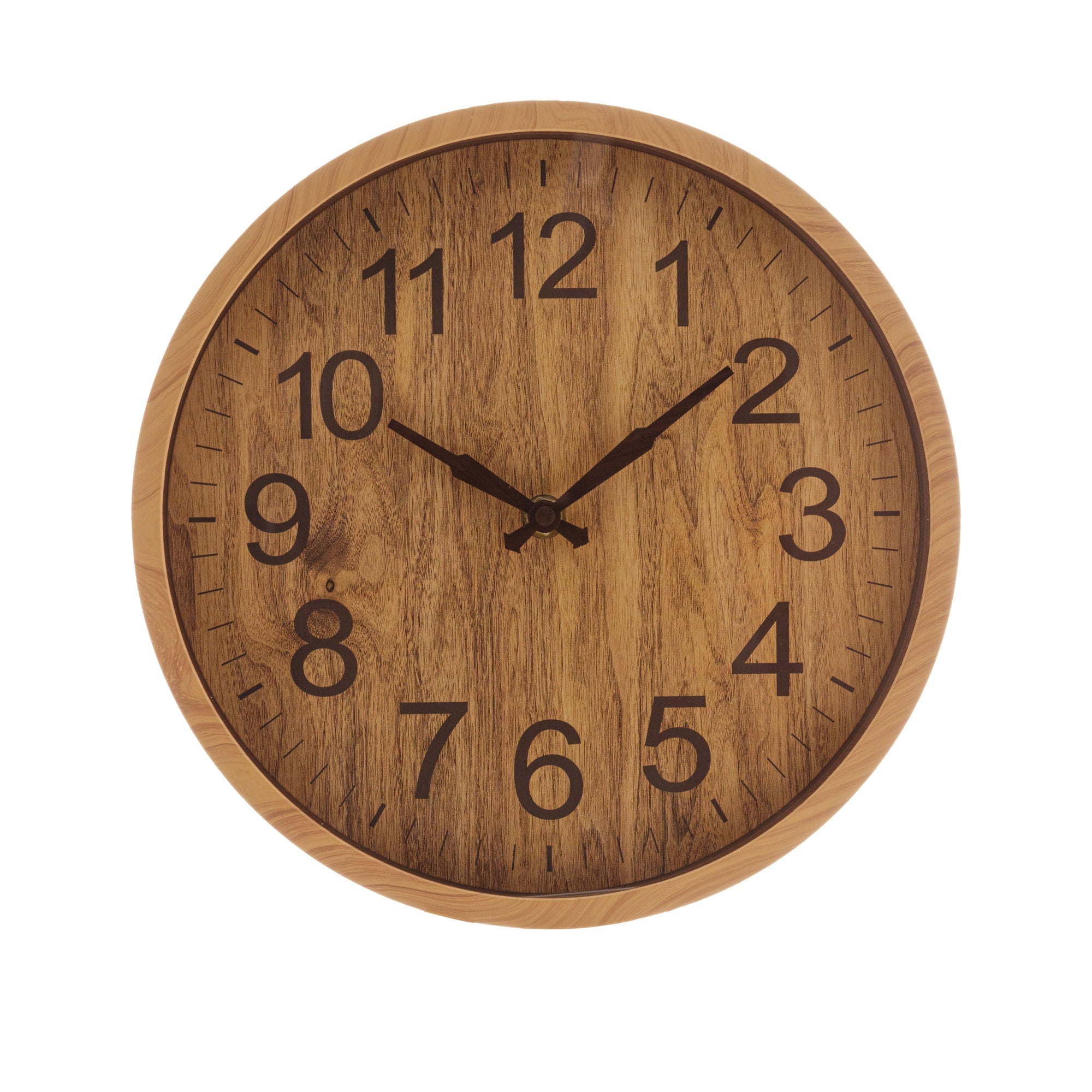 Relógio de Parede Wood Estilo Madeira Bambu 30cm - Ela Decora