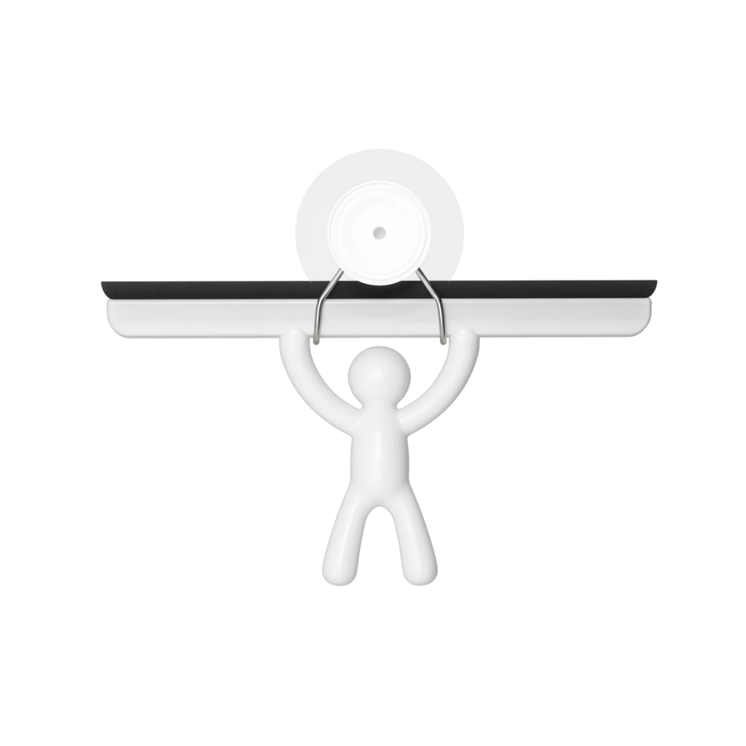 Rodo de Pia com Suporte Buddy Fixação Adesivo Branco 26,7cm - Ela Decora