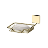 Saboneteira Aramada de Parede Fixação Parafuso Dourado - Ela Decora