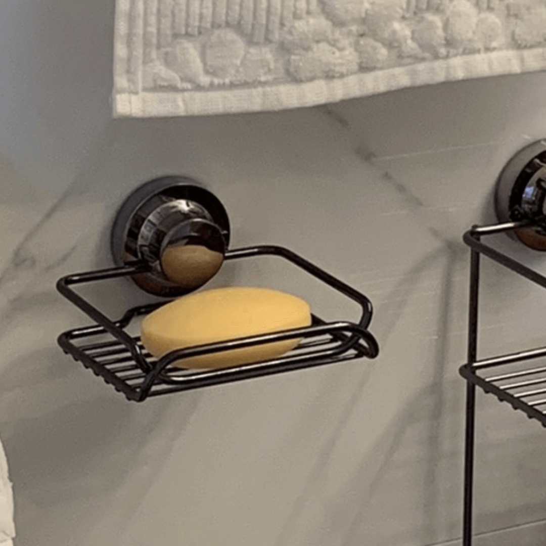 Saboneteira Com Ventosa Ultra Resistente Ônix - Ela Decora