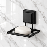 Saboneteira de Parede com Ventosa 12 cm Preto Fosco Fácil Instalação - Ela Decora