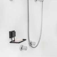 Saboneteira de Parede com Ventosa 12 cm Preto Fosco Fácil Instalação - Ela Decora