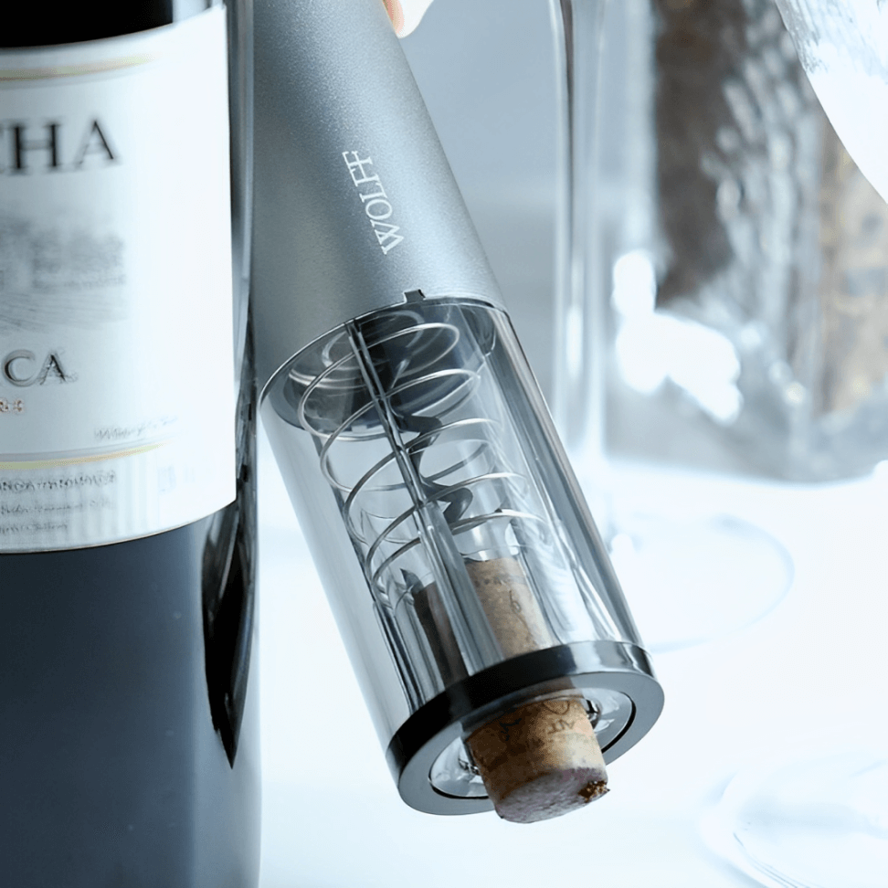 Saca Rolhas Elétrico Aço Inox com Entrada USB - Ela Decora