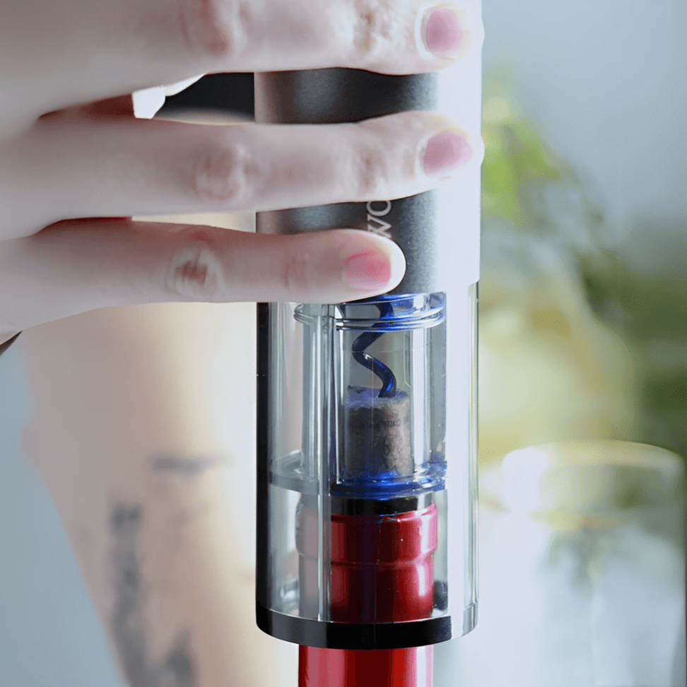 Saca Rolhas Elétrico Aço Inox com Entrada USB - Ela Decora