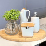 Saleiro com Colher Oasis Branco 300ml - Ela Decora