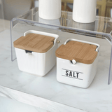 Saleiro de Porcelana Manhattan Branco 270ml - Ela Decora