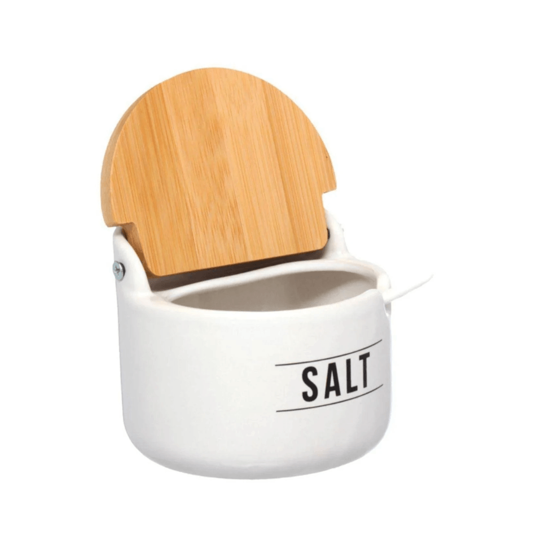 Saleiro de Porcelana Manhattan Branco 290ml - Ela Decora