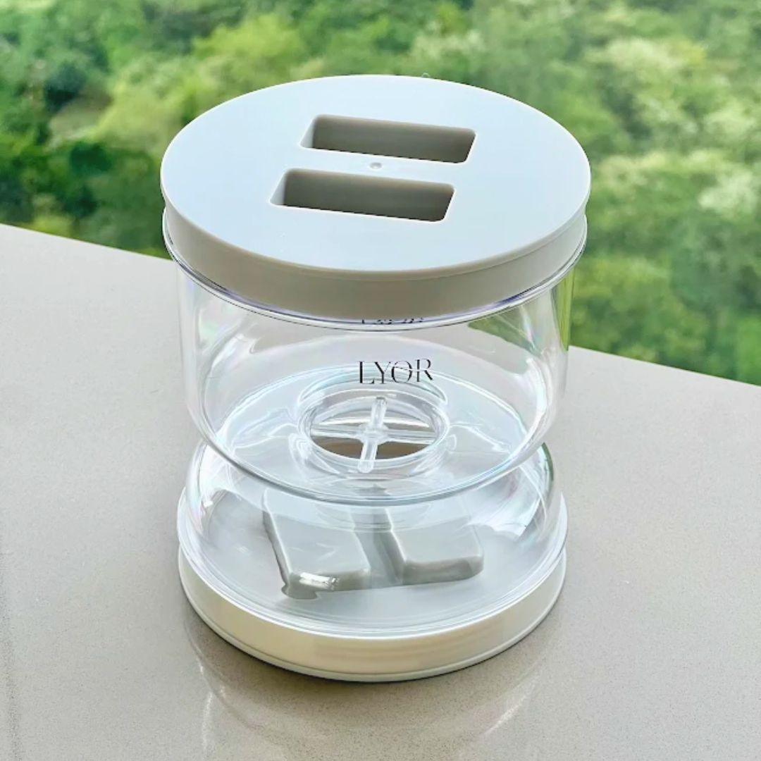 Pote de Armazenamento com Separador de Liquido Cinza 800ML