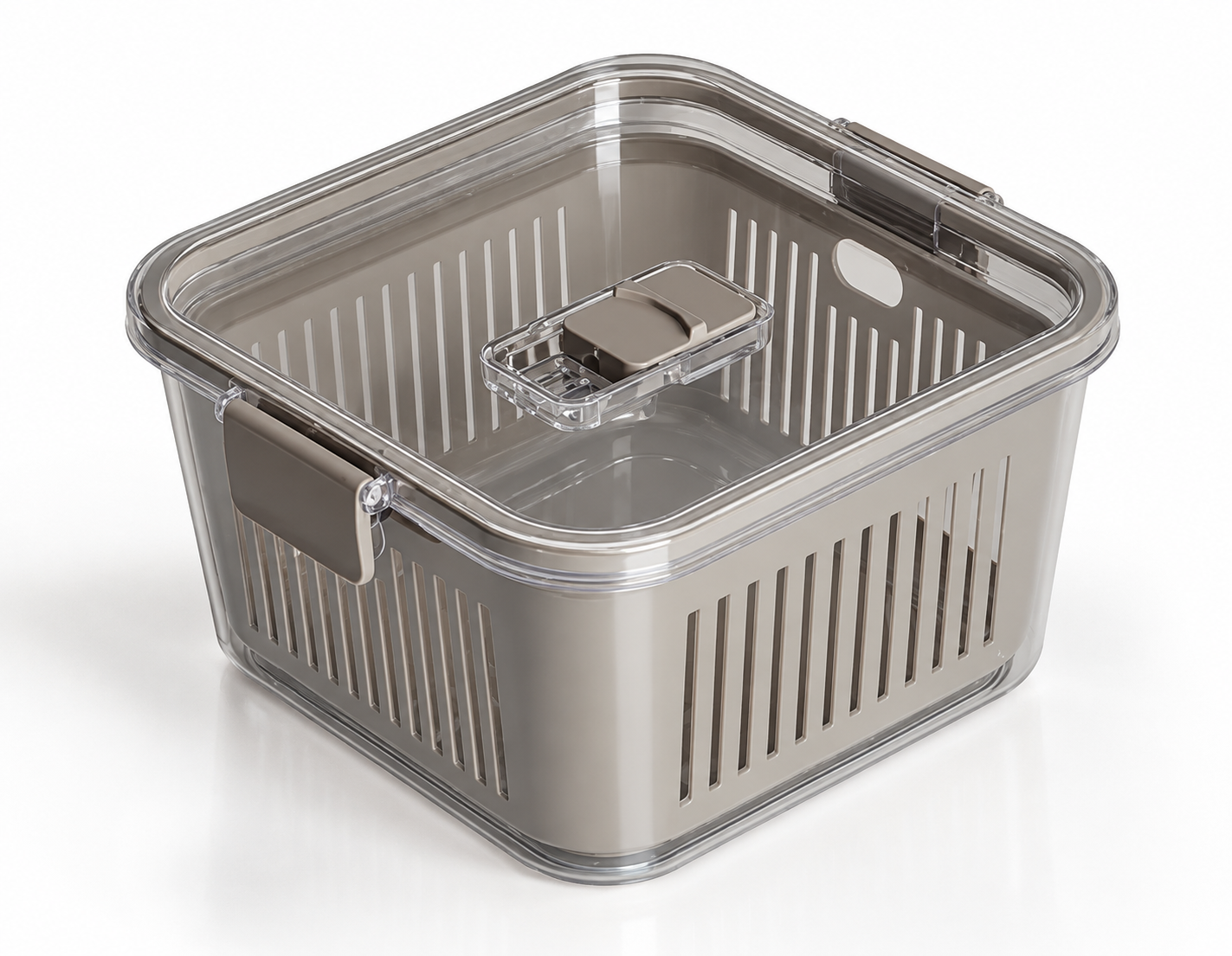 Pote Hermético Slim Multiuso Cinza 1,3 Litros