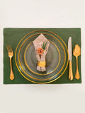 Sousplat Agate em Cristal de Chumbo com Borda Dourada - Ela Decora