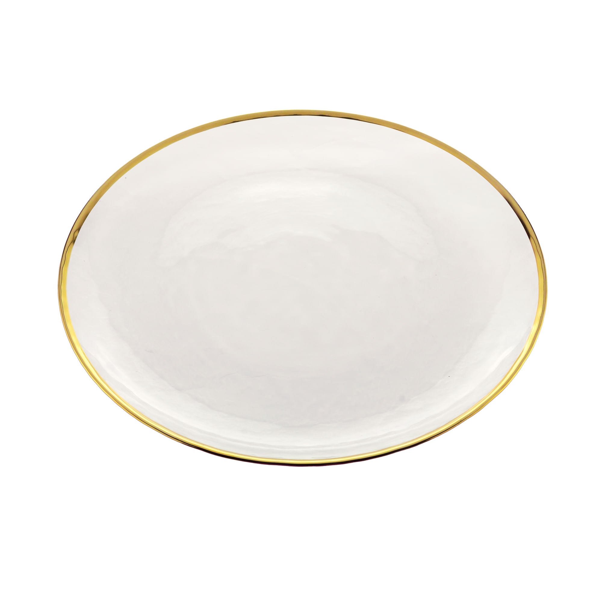 Sousplat Agate em Cristal de Chumbo com Borda Dourada - Ela Decora