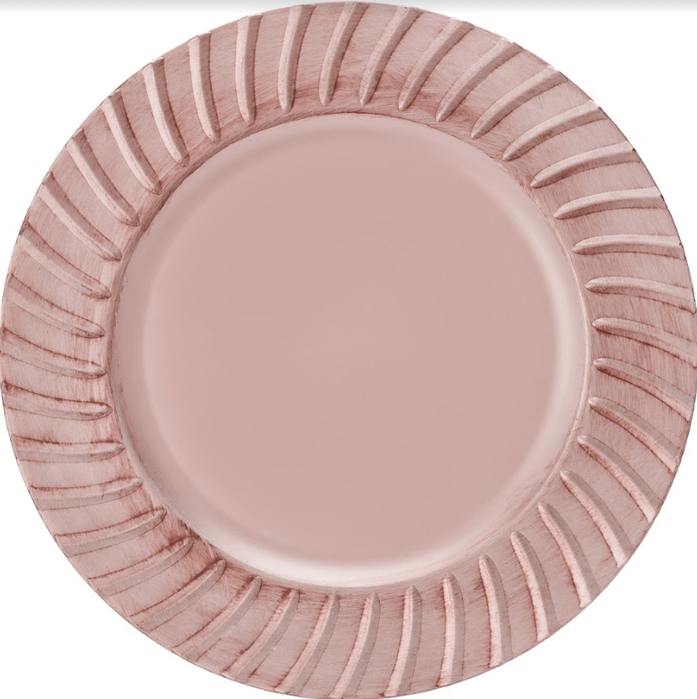 Sousplat Dórico Rose Gold Antique 33cm - Ela Decora