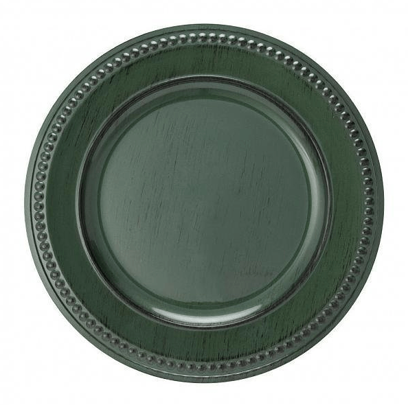 Sousplat Galles Dots Green Antique Verde 33cm - Ela Decora