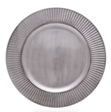 Sousplat Galles Radial Silver Antique Prata 33cm - Ela Decora