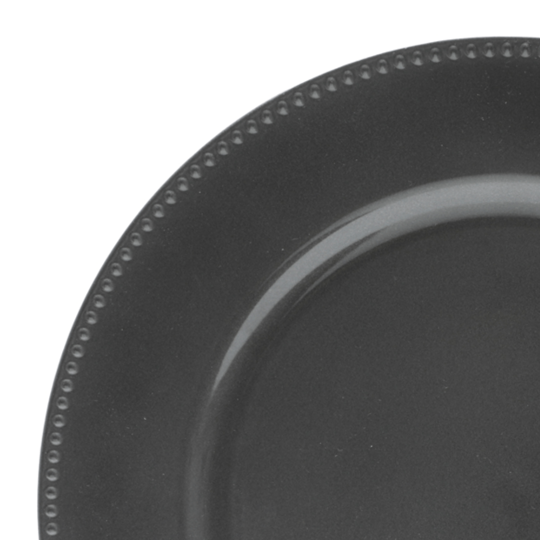 Sousplat Prato de Mesa Shine Cinza Redondo - 33cm - Ela Decora