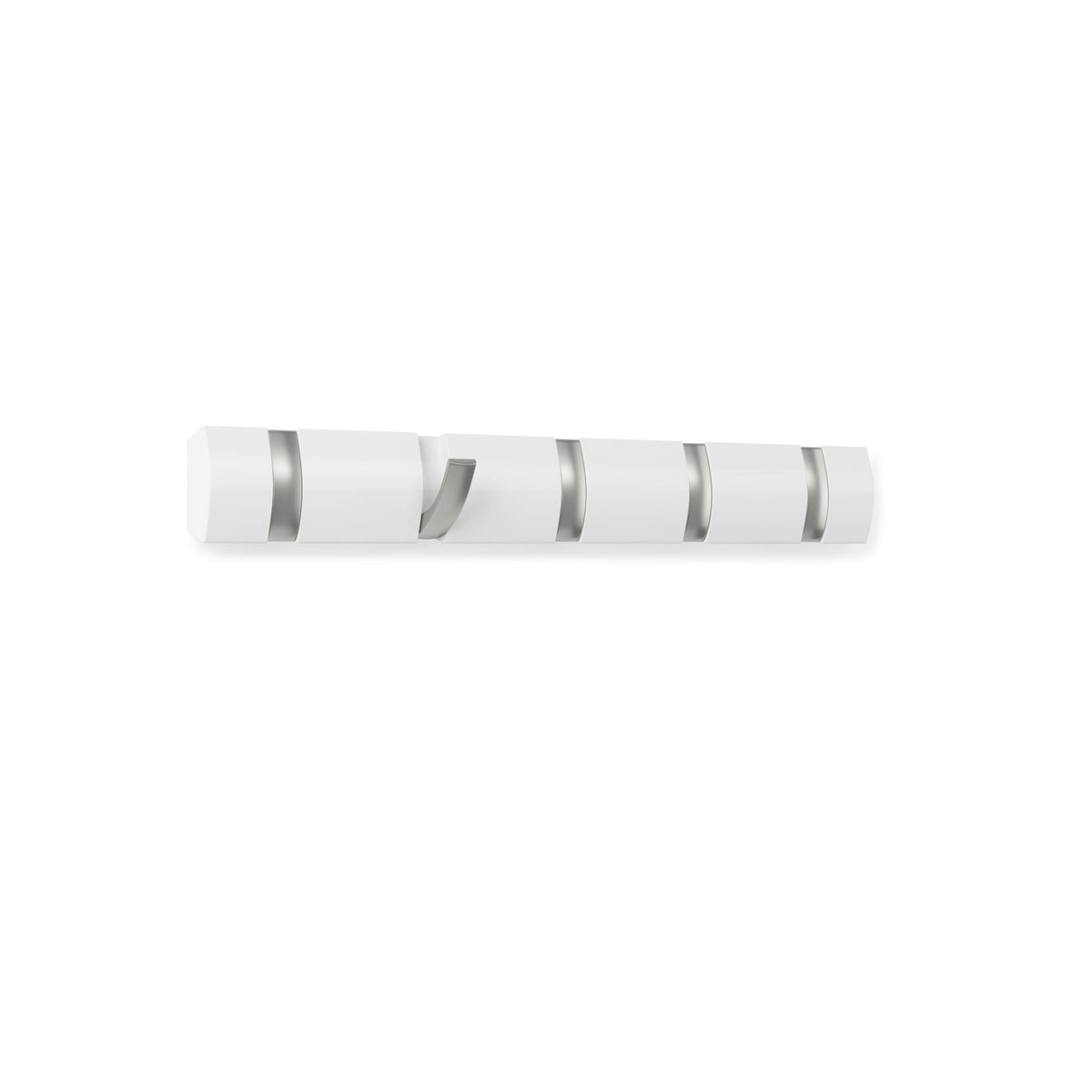 Suporte Cabideiro de Parede Flip 5 Ganchos Branco - Ela Decora