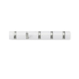 Suporte Cabideiro de Parede Flip 5 Ganchos Branco - Ela Decora
