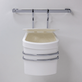 Suporte com Lixeira 2,5 Litros Branca e Cromado Para Barra - Ela Decora