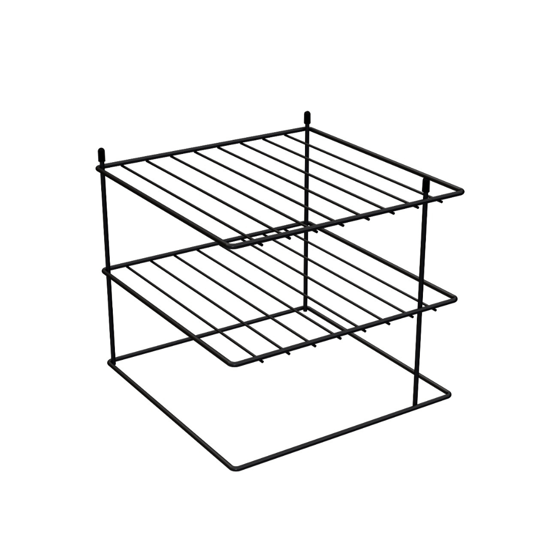 Suporte Organizador De Pratos Quadrado Preto - 26 cm - Ela Decora