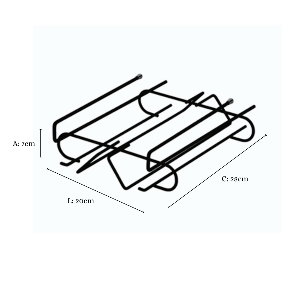Suporte Organizador De Taças Para Armário De Encaixar Preto Fosco Black - Ela Decora