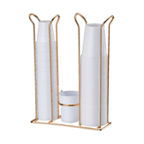 Suporte Organizador Porta Copos 200ml e 50/80ml Porta Mexedores Rose Gold - Ela Decora