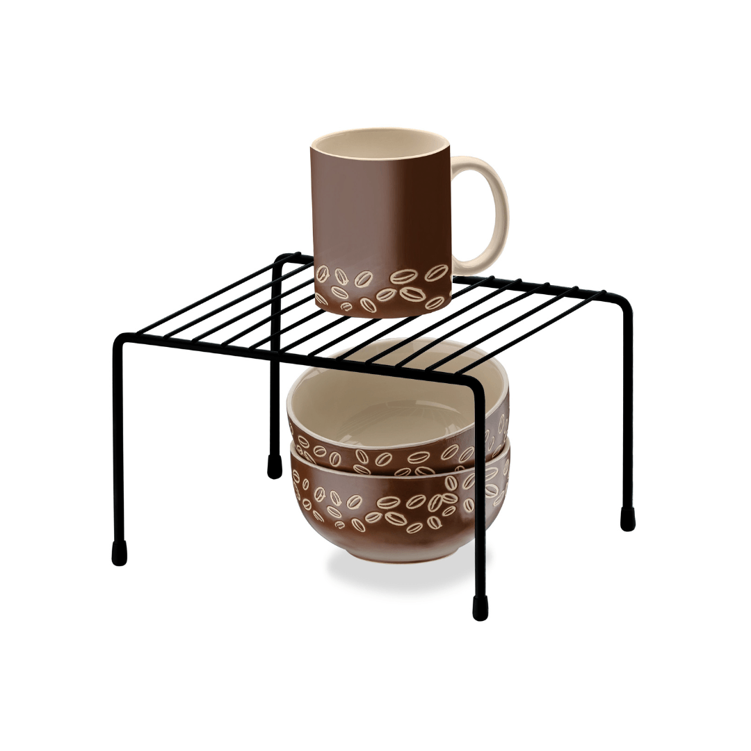 Suporte Organizador Retangular de Armário Pequeno 25cm Preto Fosco Alta Resistência - Ela Decora