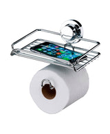 Suporte Papel Higiênico Porta Objetos Ventosa Cromado