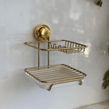 Suporte Para Detergente e Esponja com Fixação por Ventosa Dourado - Ela Decora