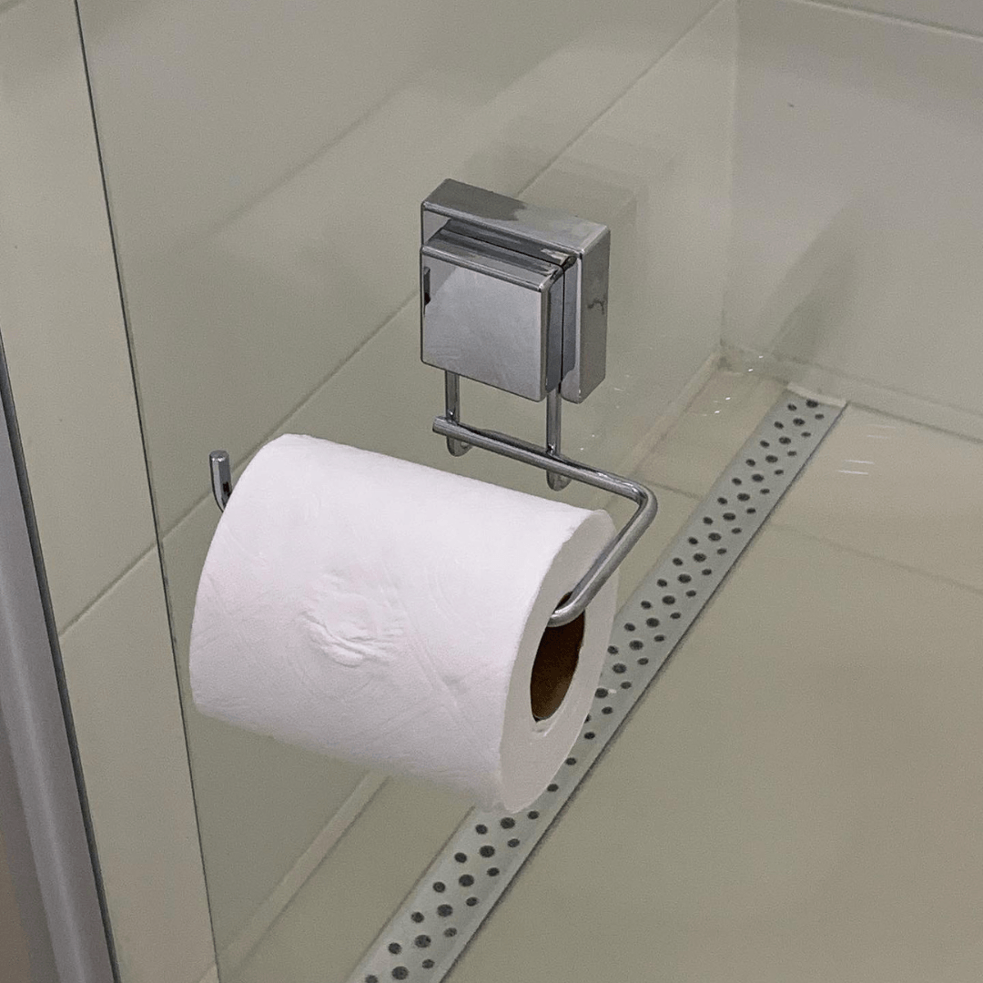 Suporte Para Papel Higiênico Com Ventosa 12,5cm Cromado - Ela Decora
