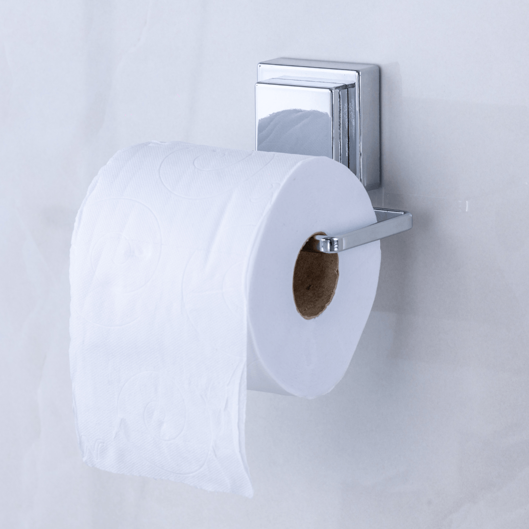 Suporte Para Papel Higiênico Com Ventosa 12,5cm Cromado - Ela Decora