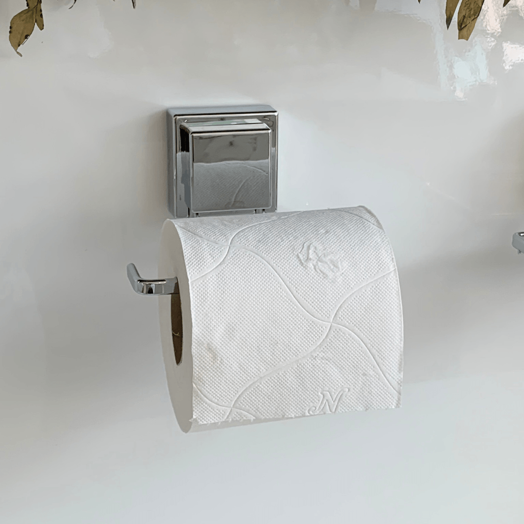 Suporte Para Papel Higiênico Com Ventosa 12,5cm Cromado - Ela Decora