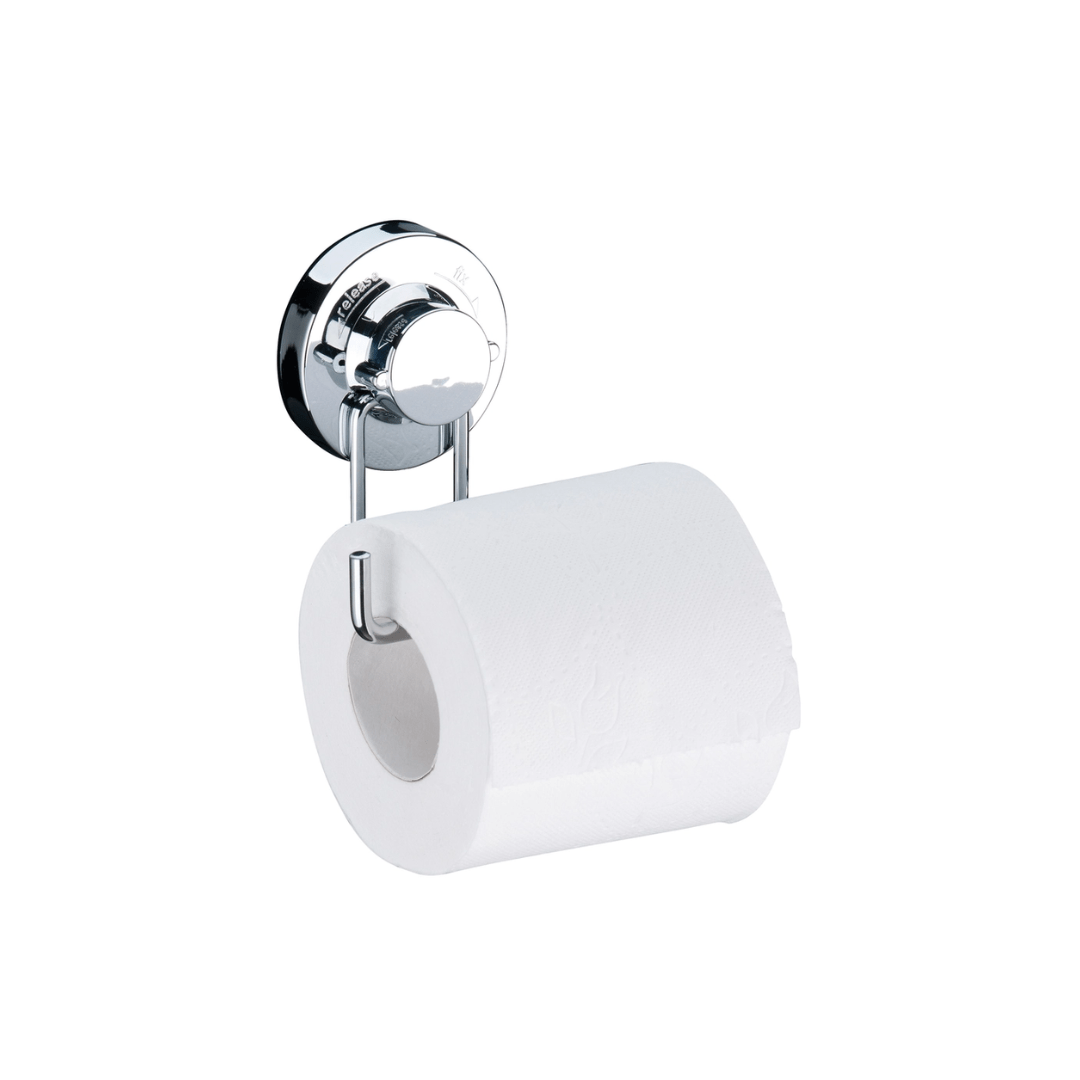 Suporte para Papel Higiênico com Ventosa Cromado - Ela Decora