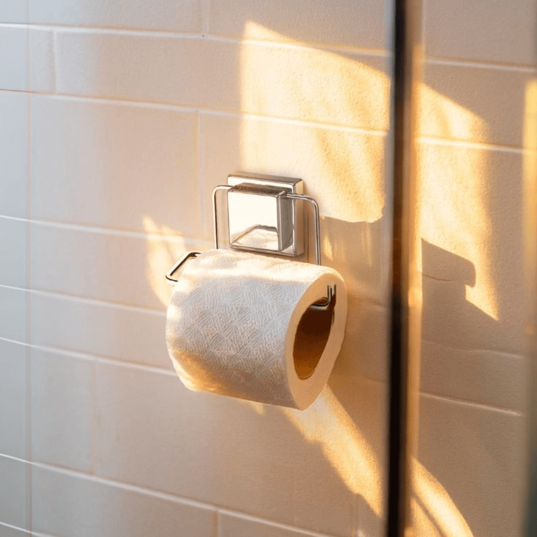 Suporte Para Rolo Papel Higiênico Com Ventosa Fixa Cromado - Ela Decora