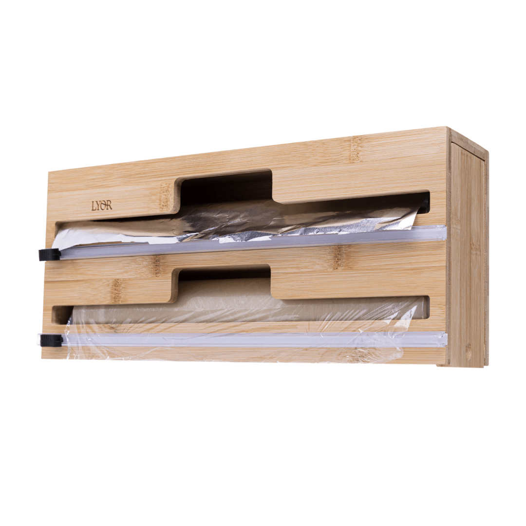 Suporte para Rolos de Papel Aluminio em Bambu - Ela Decora