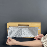 Porta rolos de papel toalha, aluminio e plástico filme