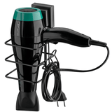 Suporte para Secador de Cabelo Fixação Ventosa Preto - Ela Decora