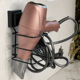 Suporte para Secador de Cabelo Fixação Ventosa Preto - Ela Decora
