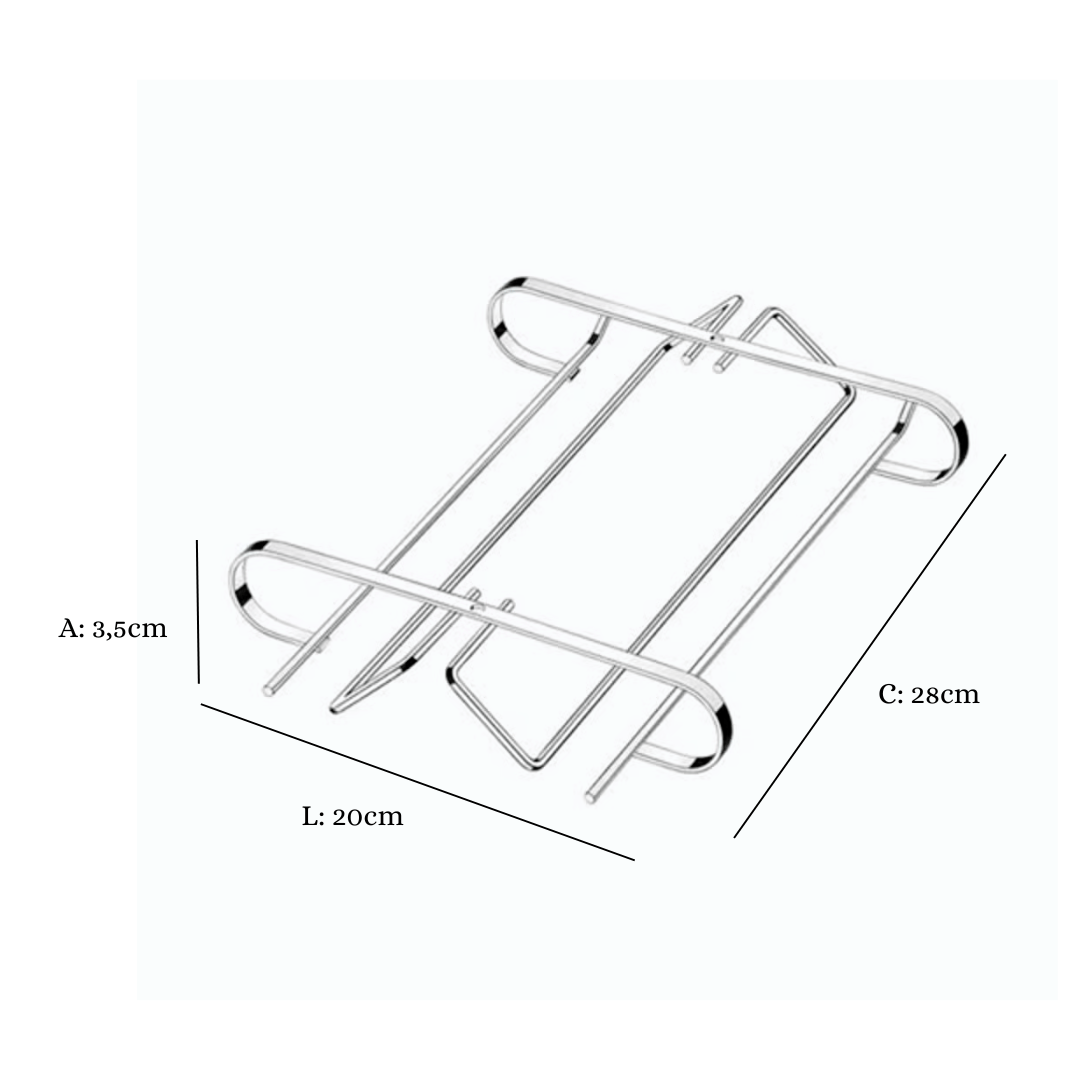 Suporte Para Taças de Fixar no Armário Cromado - Ela Decora