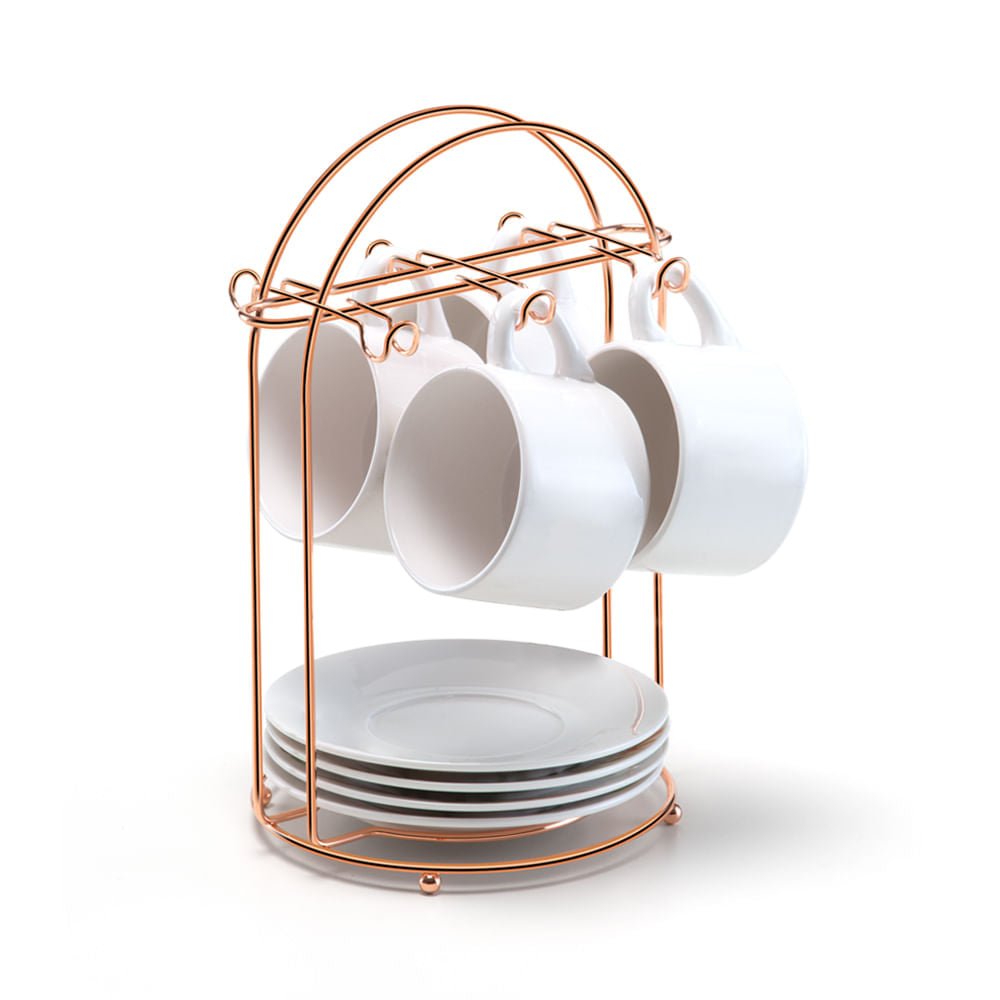 Suporte Para Xicara De Cha Rose Gold - Ela Decora