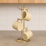 Suporte para Xícaras e Canecas em Aço Dourado 15,2cm - Ela Decora