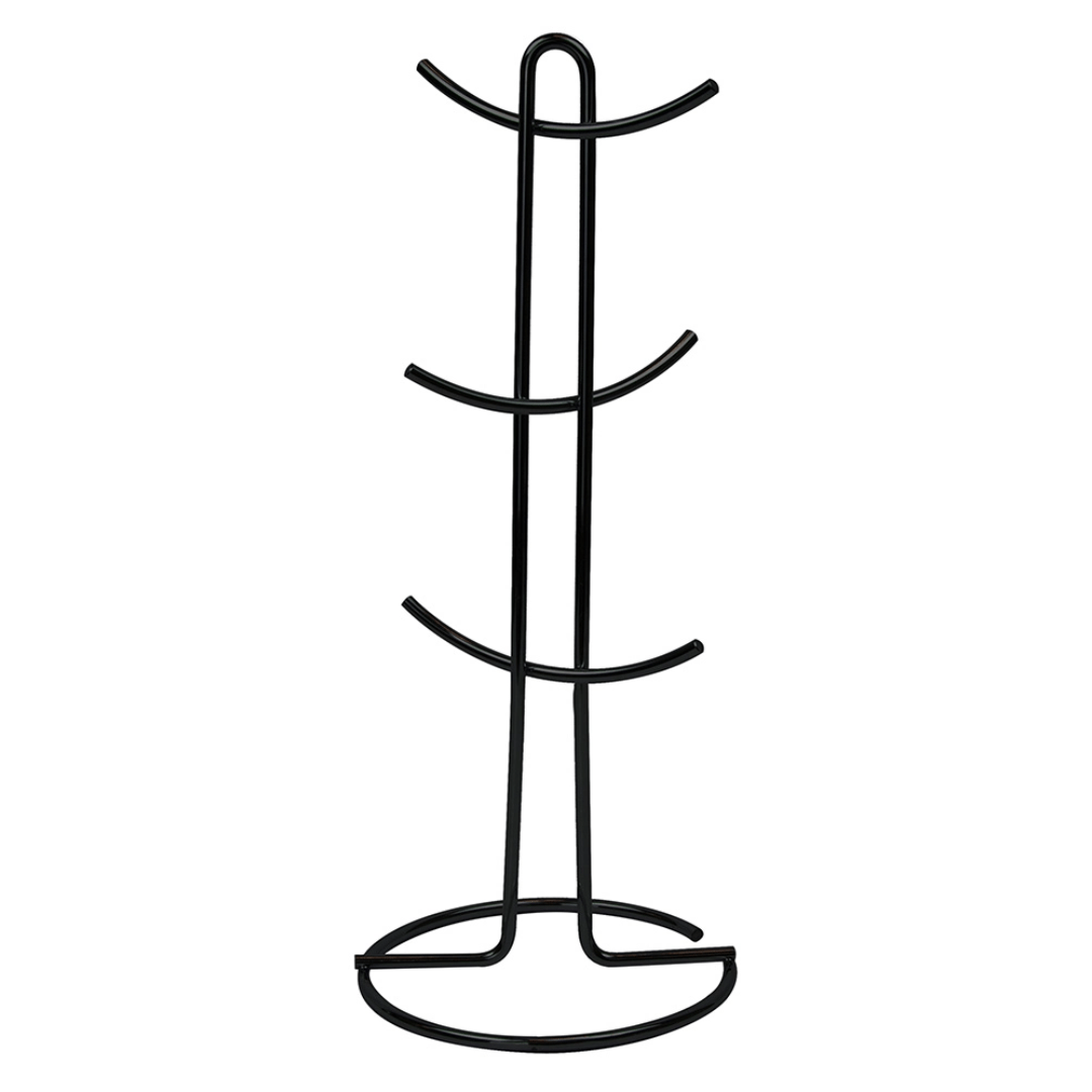 Suporte para Xícaras e Canecas em Aço Preto 15,2cm - Ela Decora