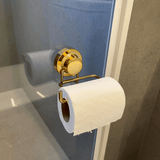 Suporte Porta Papel Higiênico  Fixação por Ventosa Dourado