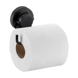 Suporte Porta Papel Higienico Fixação por Ventosa Preto Fosco - Ela Decora