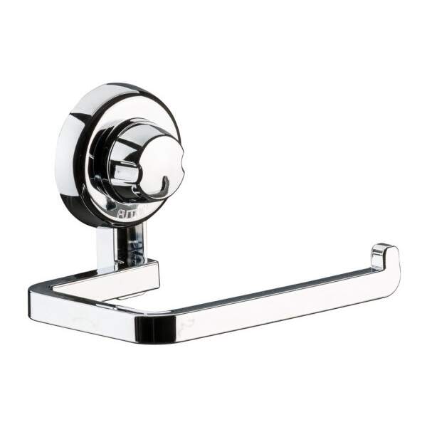 Suporte Porta Papel Higiênico Plástico com Ventosa 13cm Cromada Alta Fixação - Ela Decora