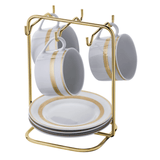 Suporte Porta Pires Maior e Xicara de Cha Dourado - Ela Decora
