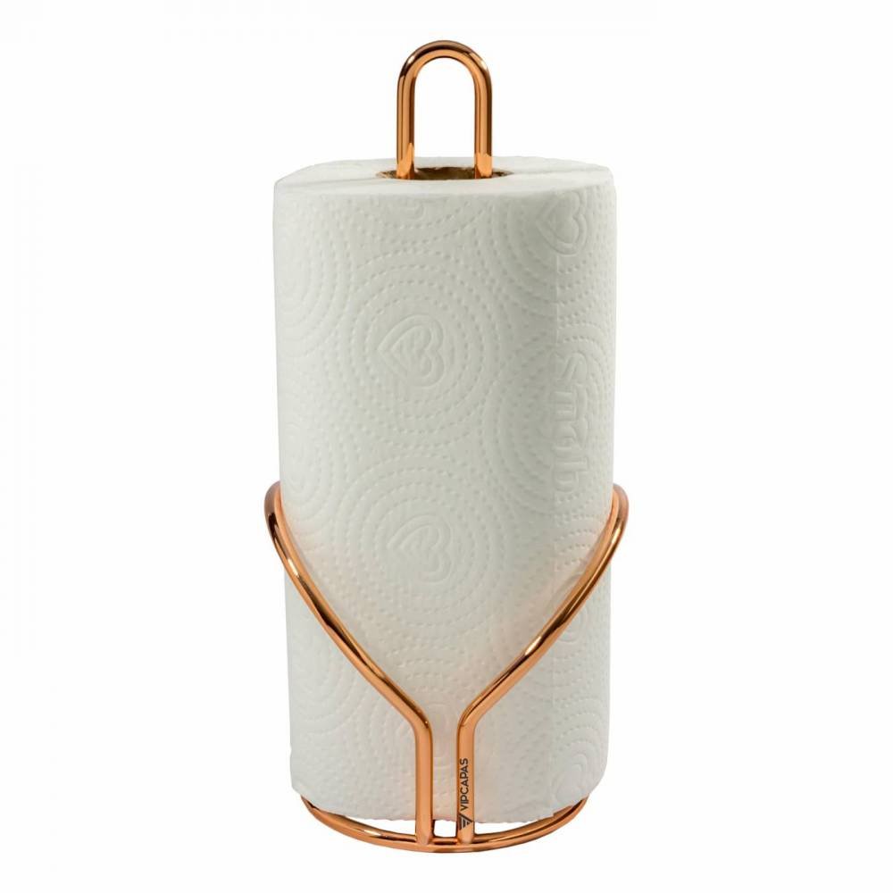 Suporte Porta Rolo de Papel Toalha Rose Gold - Ela Decora