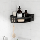Suporte Porta Shampoo Cantoneira com Ventosa Preto - Ela Decora
